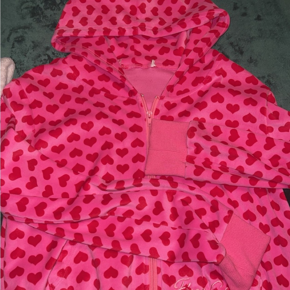 Women's Pink Heart Pattern Hoodie